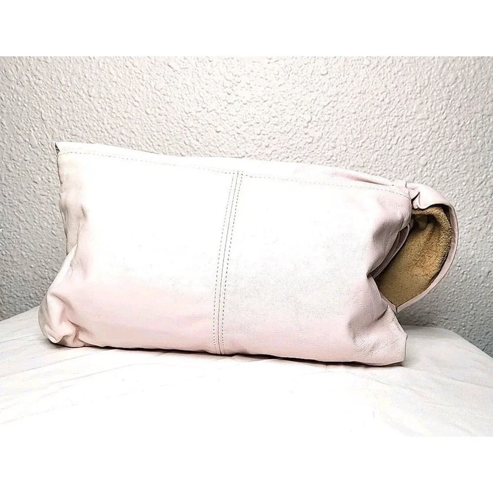 Albi Pink Leather Purse Buttery Soft Medium Clutch